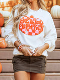 Halloween Pumpkin Patched Pattern Long Sleeve Sweatshirt - Trendsi - Flyclothing LLC