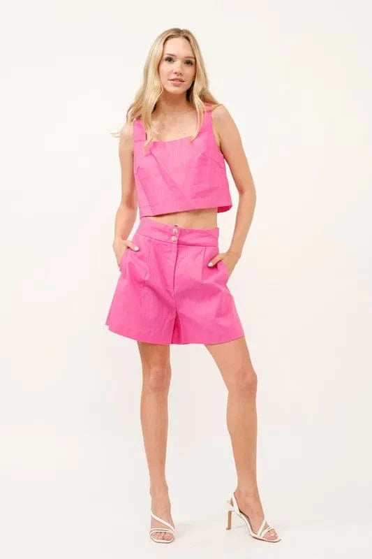 And The Why High Waist Wide Leg Mid Length Shorts - Trendsi - Flyclothing LLC