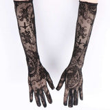 Sexy Lace Long Gloves Dark Skull Halloween Costume Accessories - My Store - Flyclothing LLC