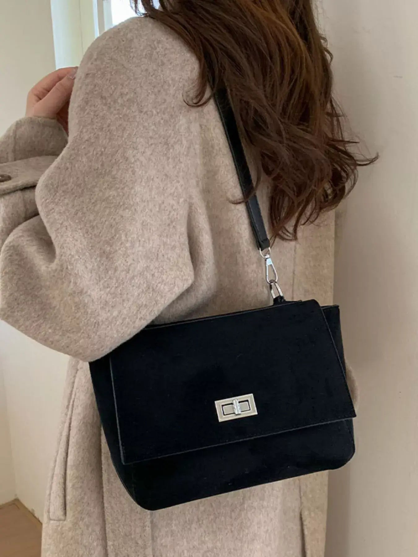 Suede Flap Crossbody Bag - Trendsi - Flyclothing LLC