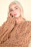 VERY J Shaggy Yarn Knit Zip Up Jacket - Trendsi