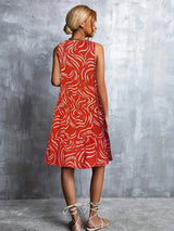 Printed Round Neck Sleeveless Dress - Trendsi - Flyclothing LLC