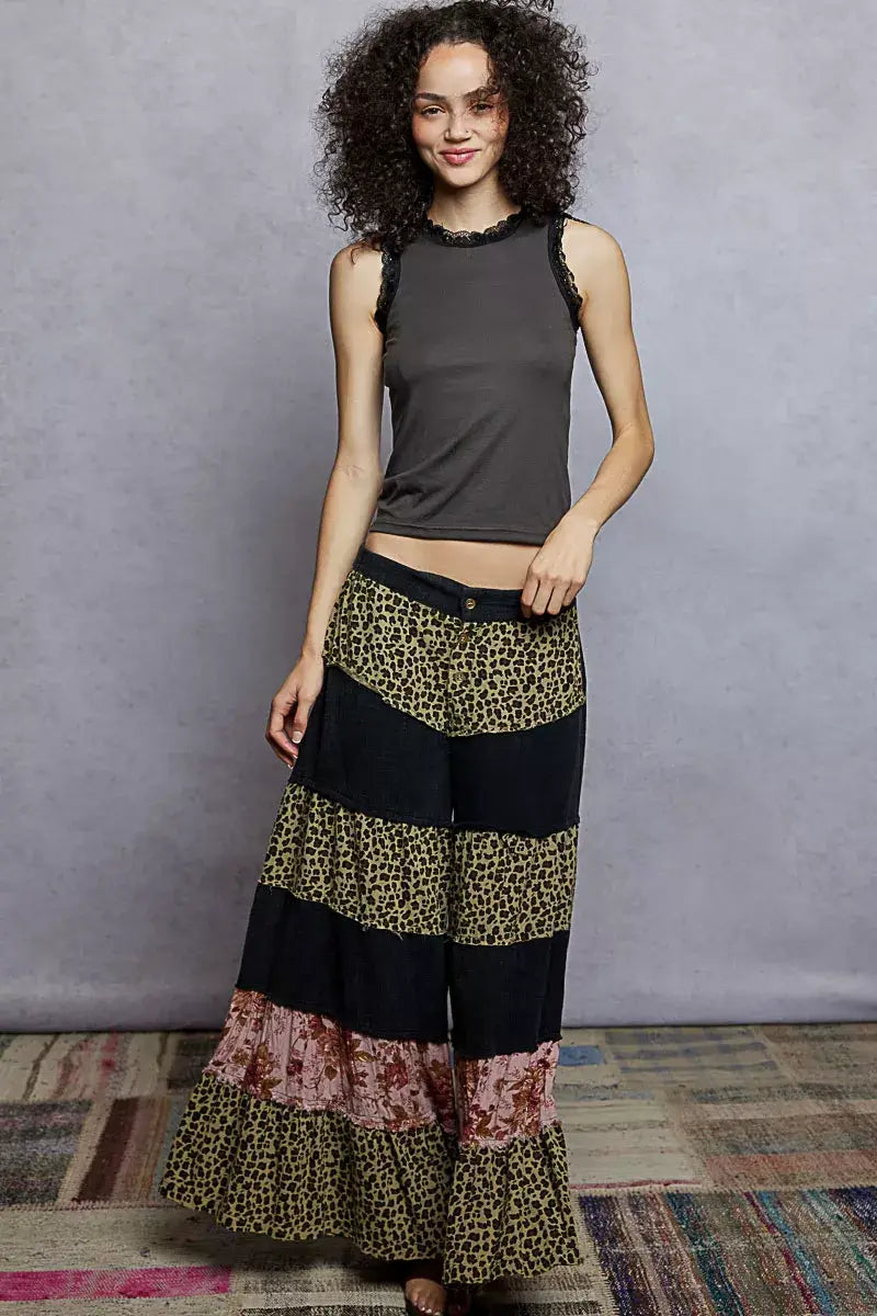 POL Round Neck Cropped Tank with Lace Trim - Trendsi - Flyclothing LLC