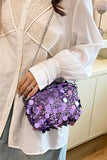 Sequin Chain Shoulder Bag - Trendsi