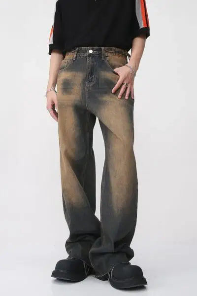 Raw Hem Straight Leg Jeans - Trendsi - Flyclothing LLC