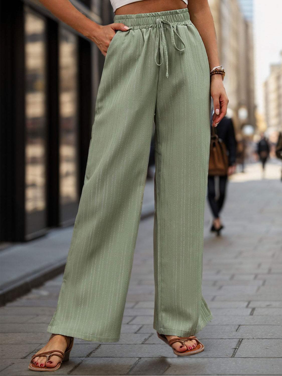 High Waist Wide Leg Pants - Trendsi - Flyclothing LLC
