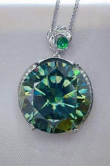 20 Carat Moissanite 925 Sterling Silver Pendant Necklace - Trendsi - Flyclothing LLC