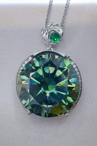20 Carat Moissanite 925 Sterling Silver Pendant Necklace - Trendsi - Flyclothing LLC