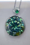 20 Carat Moissanite 925 Sterling Silver Pendant Necklace - Trendsi