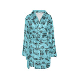 Baha Ranch Blue Cowboy Print Western Bath Robe - Baha Ranch Western Wear - Flyclothing LLC