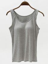 Full Size Wide Strap Modal Tank with Bra - Trendsi - Flyclothing LLC