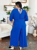 Double Take Full Size Surplice Wide Leg Jumpsuit with Pockets - Trendsi - Flyclothing LLC