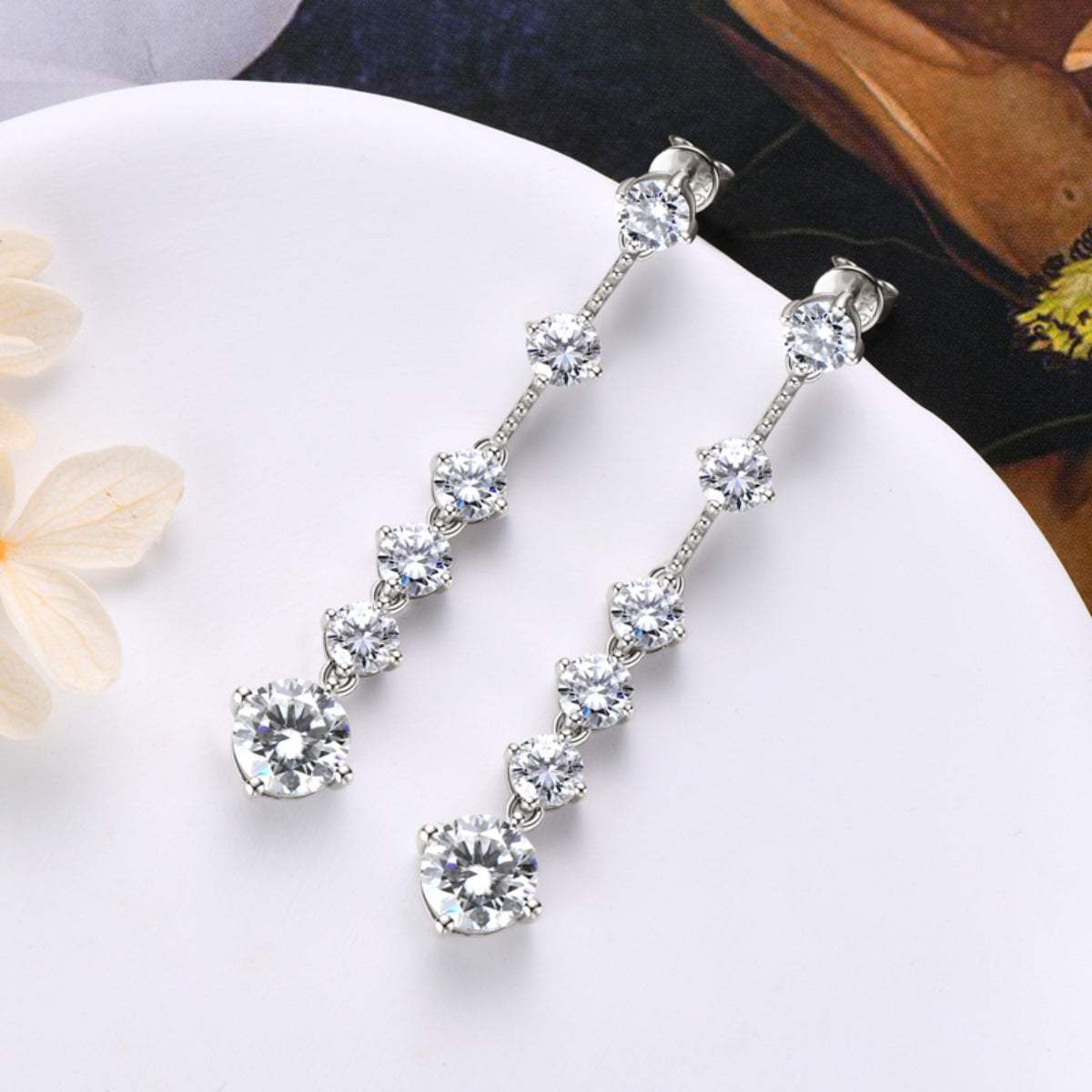 4 Carat Moissanite 925 Sterling Silver Earrings - Trendsi - Flyclothing LLC