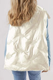 Pocketed Textured Zip Up Vest Coat - Trendsi - Flyclothing LLC