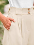 Two Button Wide Waistband Shorts - Trendsi - Flyclothing LLC