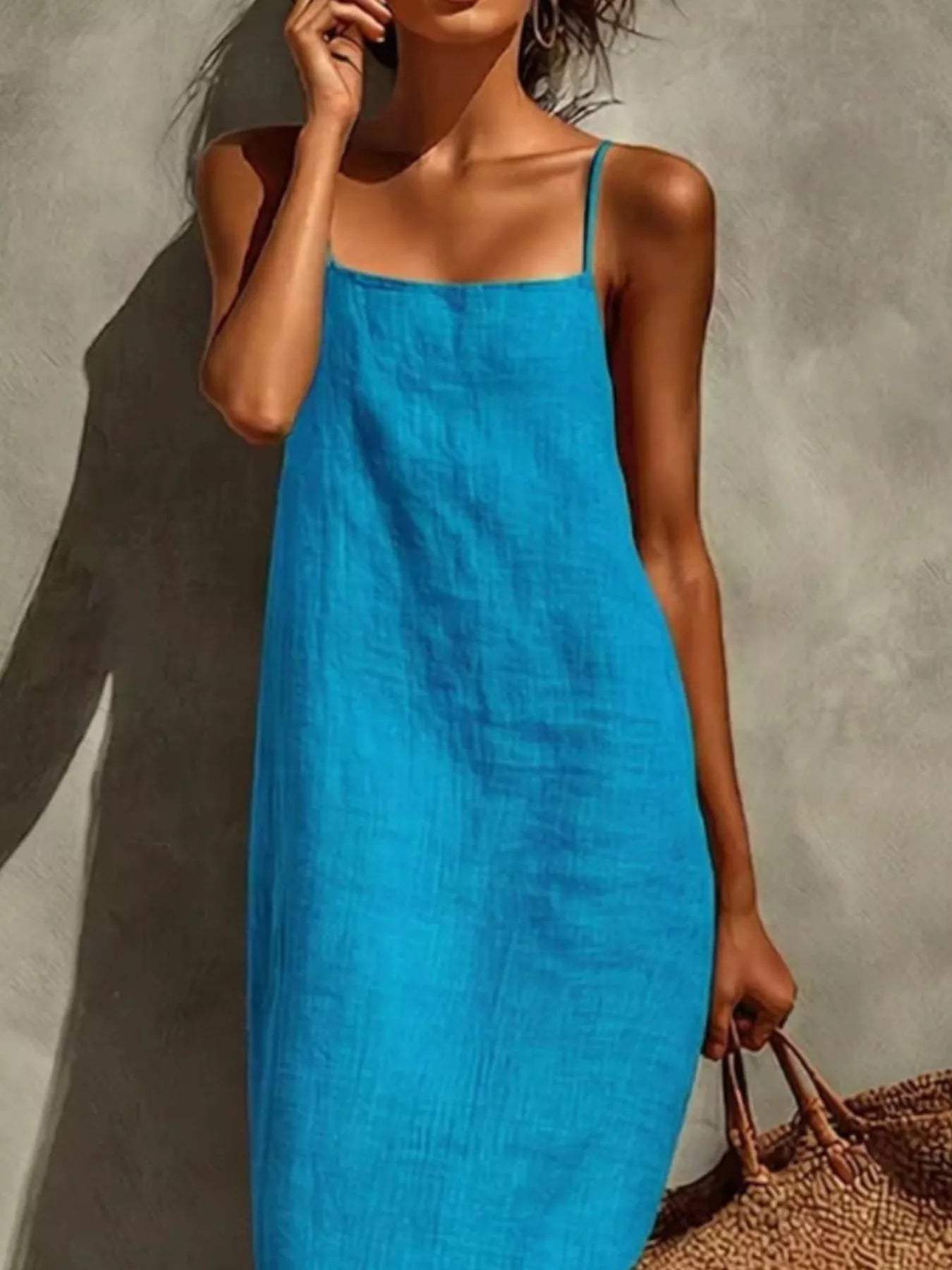 Sleeveless Linen Casual Maxi Dress - Trendsi - Flyclothing LLC