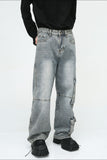 Wide Leg Jeans with Cargo Pockets - Trendsi