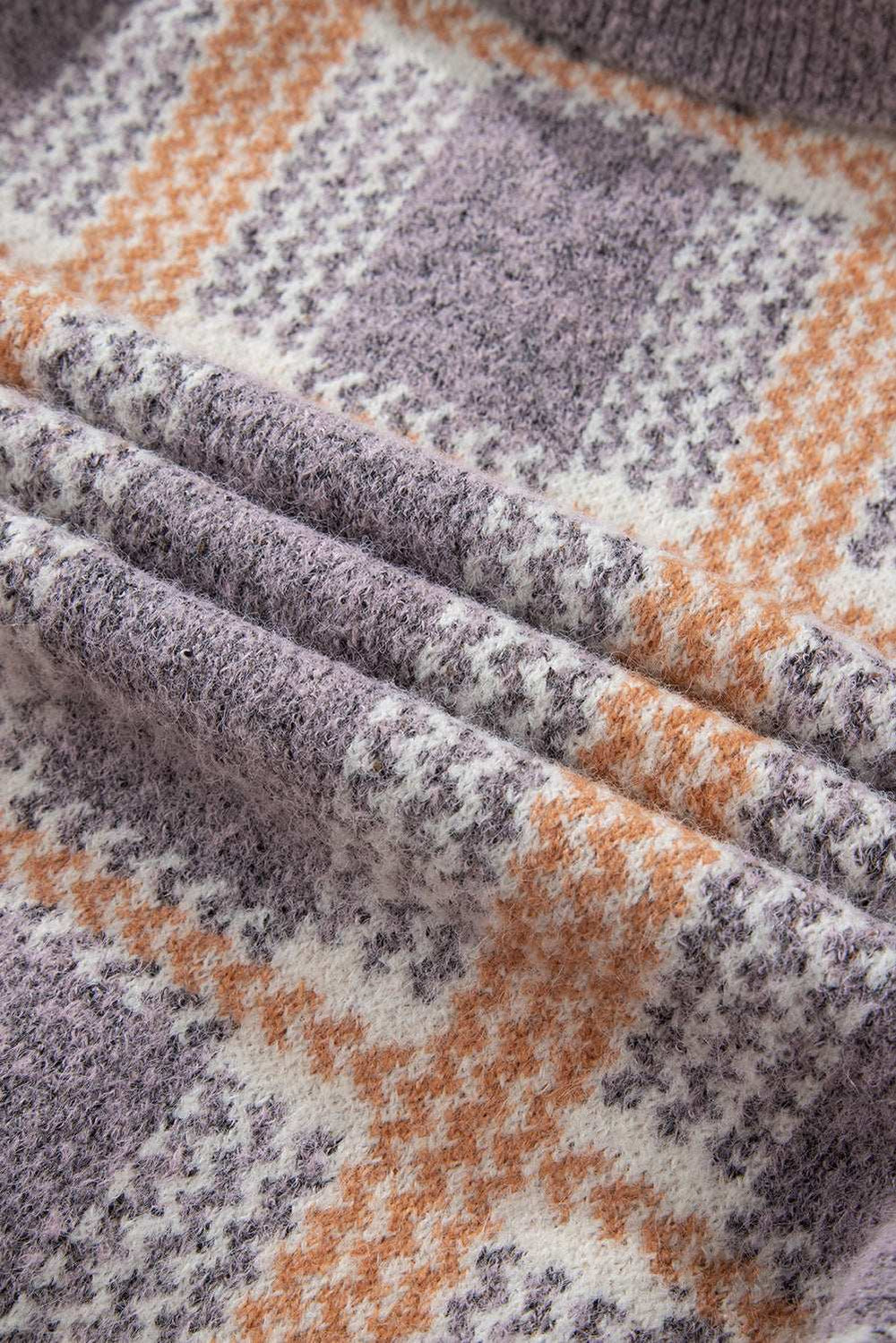 Plaid Button Up Collared Neck Cardigan - Trendsi - Flyclothing LLC