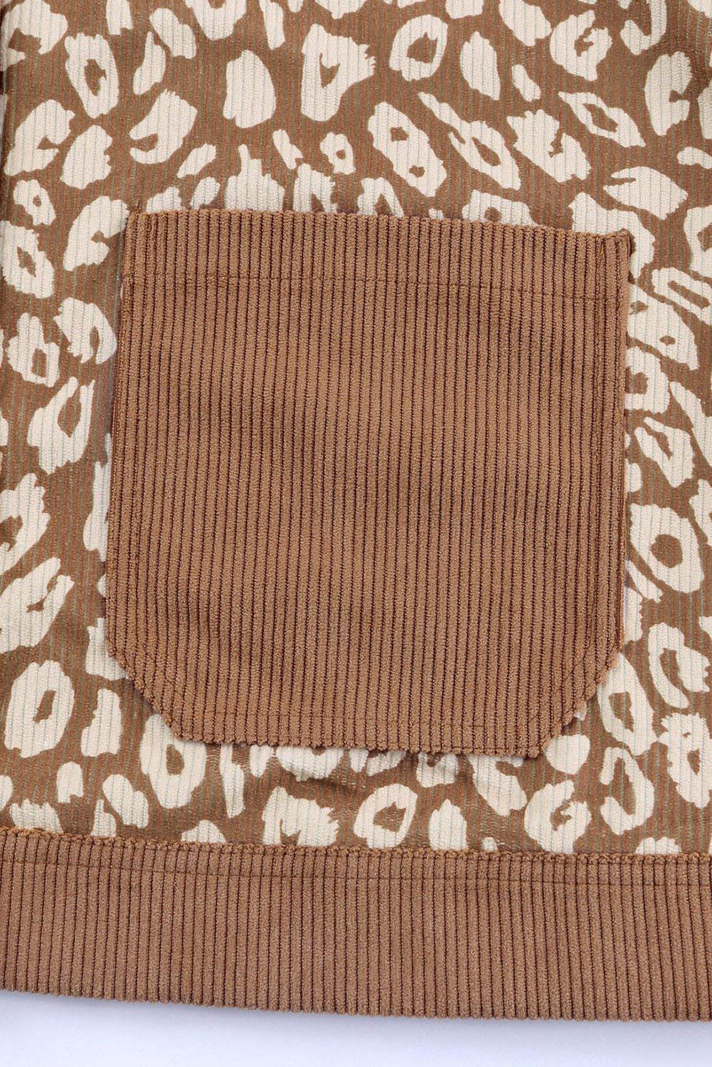 Leopard Button Up Drop Shoulder Jacket - Trendsi - Flyclothing LLC