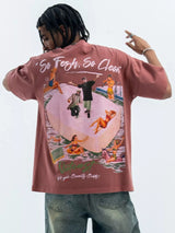 Men's Washed Graphic Oversized T-Shirt - Trendsi - Flyclothing LLC