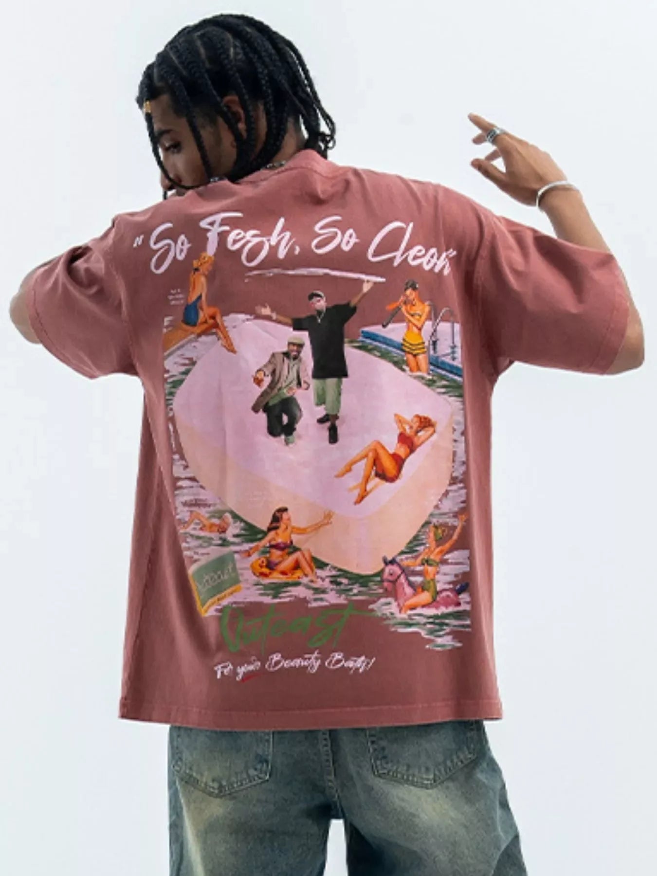 Men's Washed Graphic Oversized T-Shirt - Trendsi - Flyclothing LLC