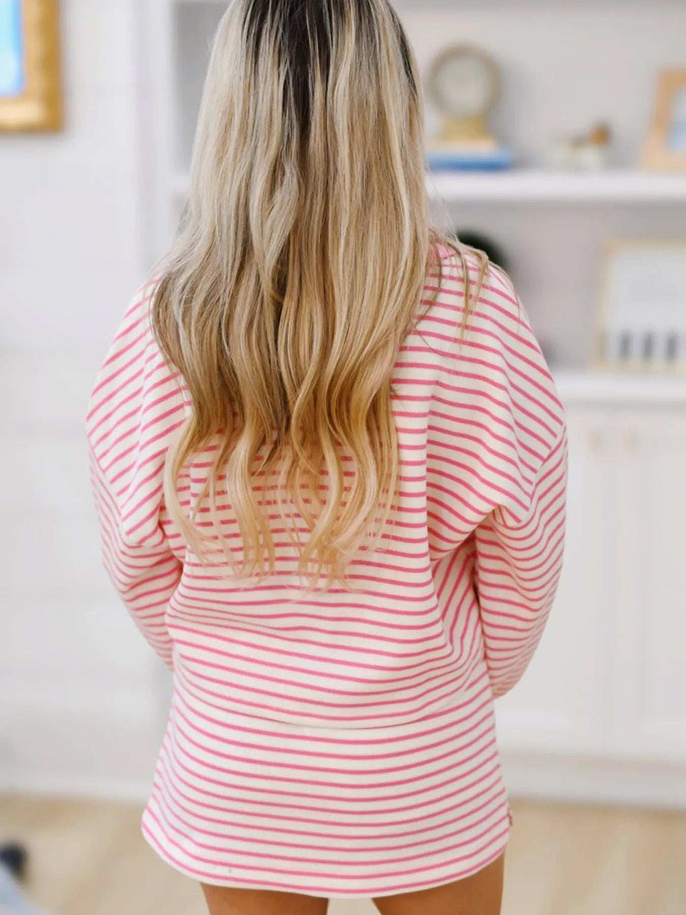 Striped Top and Skirt Set with Drawstring - Trendsi - Flyclothing LLC