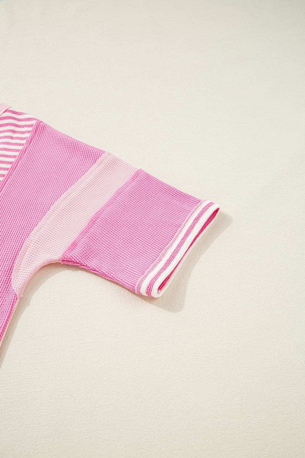 Stripe Color Block Half Sleeve T Shirt - Trendsi - Flyclothing LLC