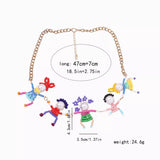 18K Gold-Plated Bead Charm Necklace - Trendsi - Flyclothing LLC
