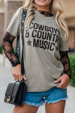 Letter Graphic Round Neck Short Sleeve T-Shirt - Trendsi