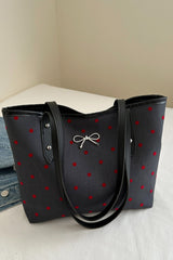 Bow Trim Polyester Tote Bag - Trendsi