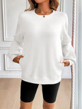 Ivy Lane Round Neck Long Sleeve Sweatshirt - Trendsi