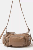 Fame Glossy Faux Leather Multi Pocket Hand Bag - Trendsi - Flyclothing LLC