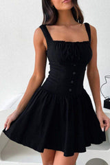 Decorative Button Square Neck Cami Dress - Trendsi - Flyclothing LLC