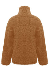 Fuzzy Turtleneck Long Sleeve Sweatshirt - Trendsi - Flyclothing LLC