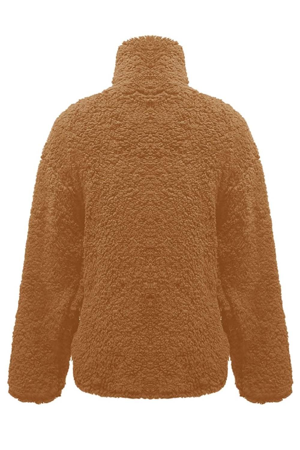 Fuzzy Turtleneck Long Sleeve Sweatshirt - Trendsi - Flyclothing LLC