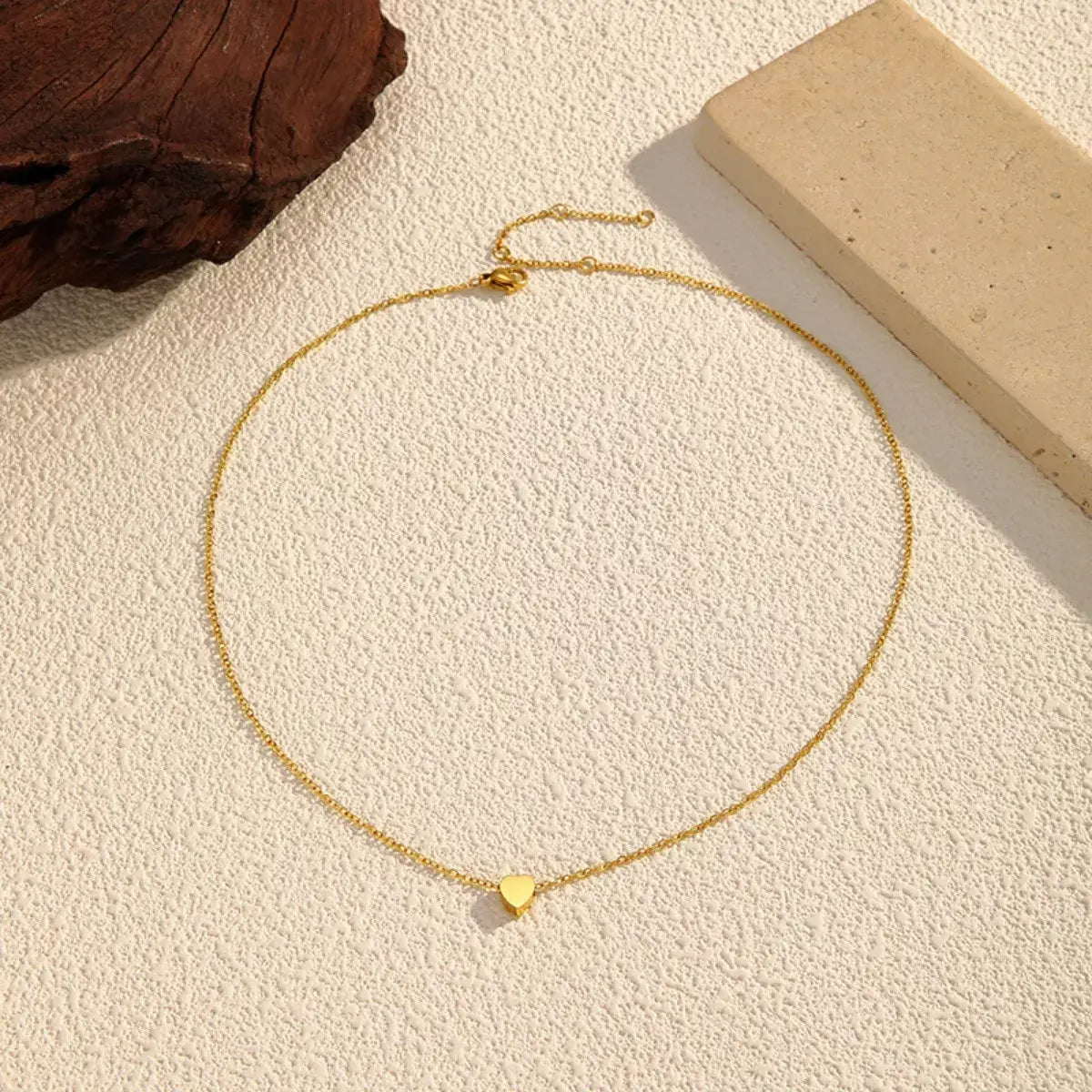 18K Gold-Plated Heart Pendant Necklace - Trendsi - Flyclothing LLC