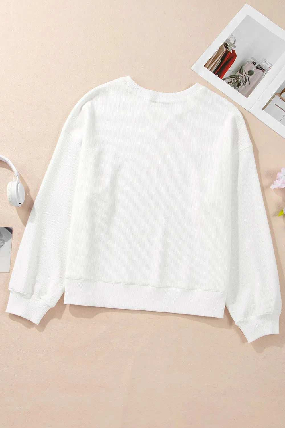 Bow Round Neck Long Sleeve Sweatshirt - Trendsi - Flyclothing LLC