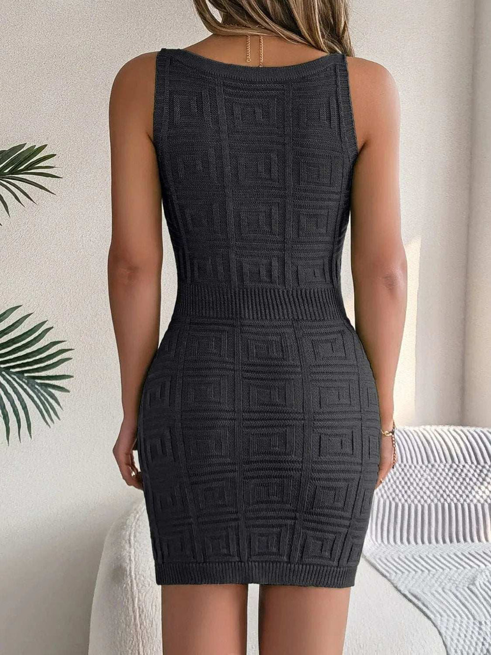 V-Neck Wide Strap Sweater Dress - Trendsi - Flyclothing LLC