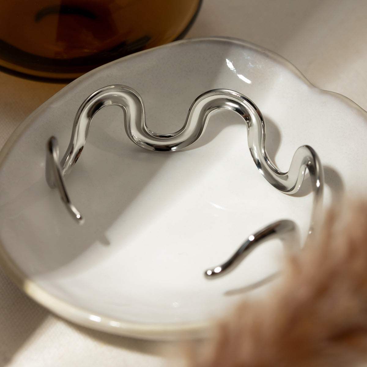 Stainless Steel Wave Shape Bracelet - Trendsi - Flyclothing LLC