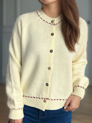 Button Down Long Sleeve Cardigan - Trendsi