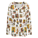 Baha Ranch Vintage Cowgirl Collage Western Print Long Sleeve Top - Baha Ranch Western Wear - Flyclothing LLC