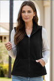 Zip Up Vest Coat with Pockets - Trendsi