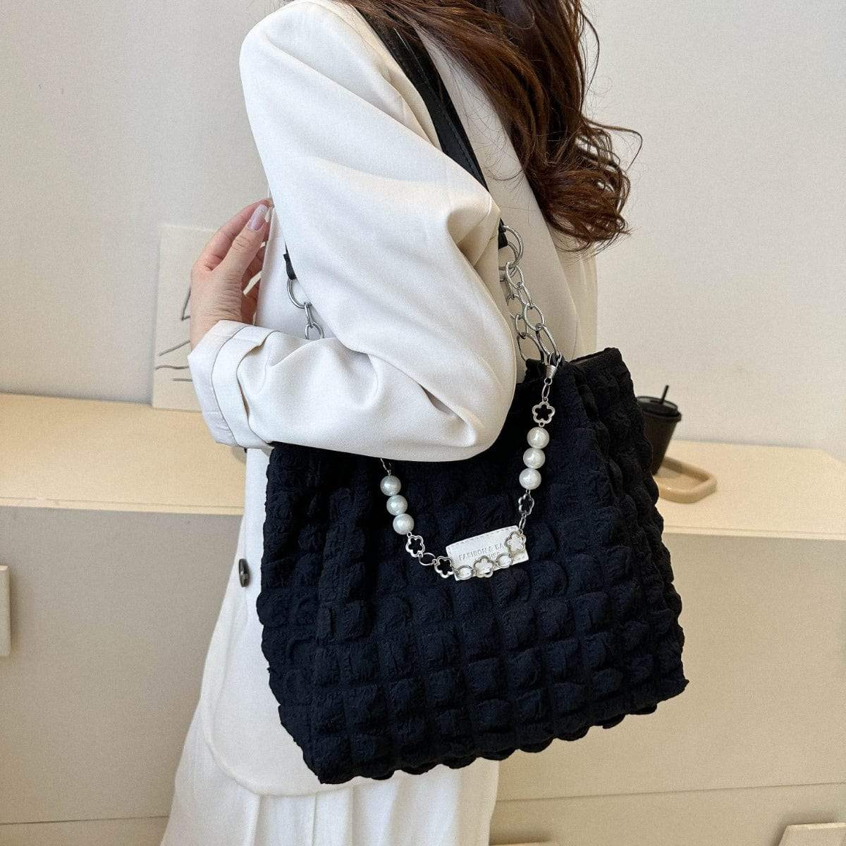 Bubble Textured Tote Bag - Trendsi - Flyclothing LLC