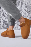 Letter M Suede Round Toe Slippers - Trendsi