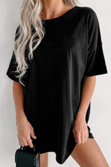 Round Neck Short Sleeve T-Shirt - Trendsi - Flyclothing LLC