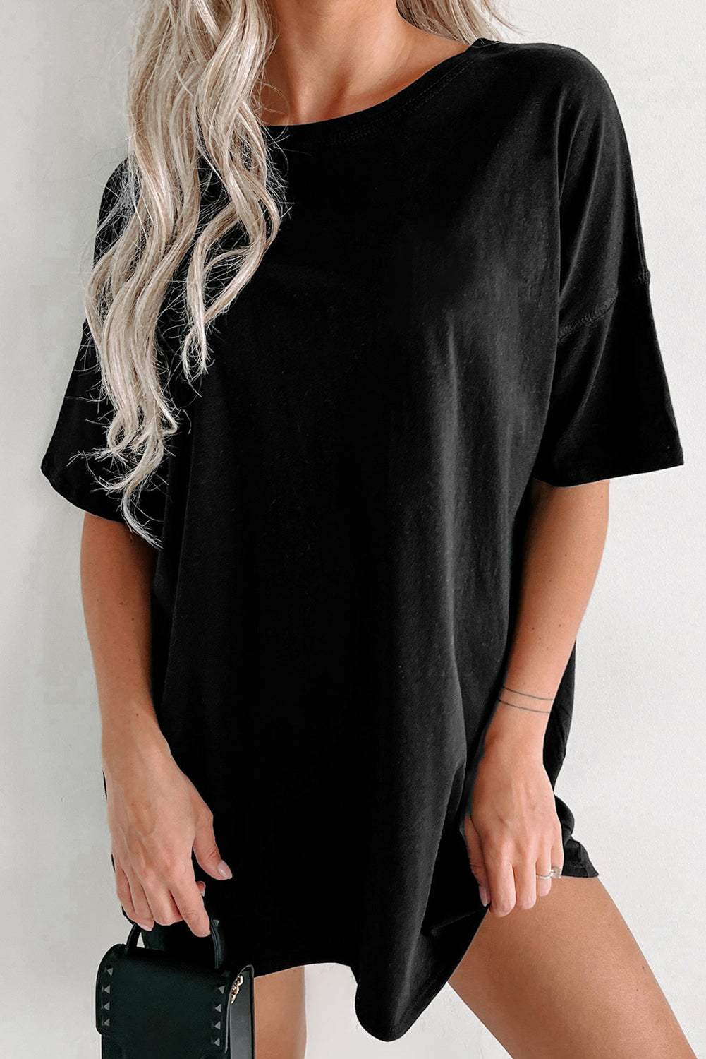Round Neck Short Sleeve T-Shirt - Trendsi - Flyclothing LLC