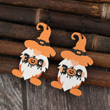 Wooden Dwarfs Pumpkin Dangle Earrings - Trendsi