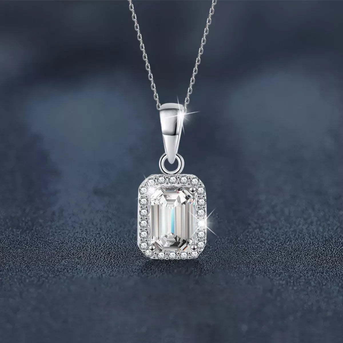 1 Carat Moissanite 925 Sterling Silver Pendant Necklace - Trendsi - Flyclothing LLC