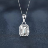 1 Carat Moissanite 925 Sterling Silver Pendant Necklace - Trendsi - Flyclothing LLC