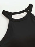 Grecian Neck Tank With Chest Pads - Trendsi - Flyclothing LLC
